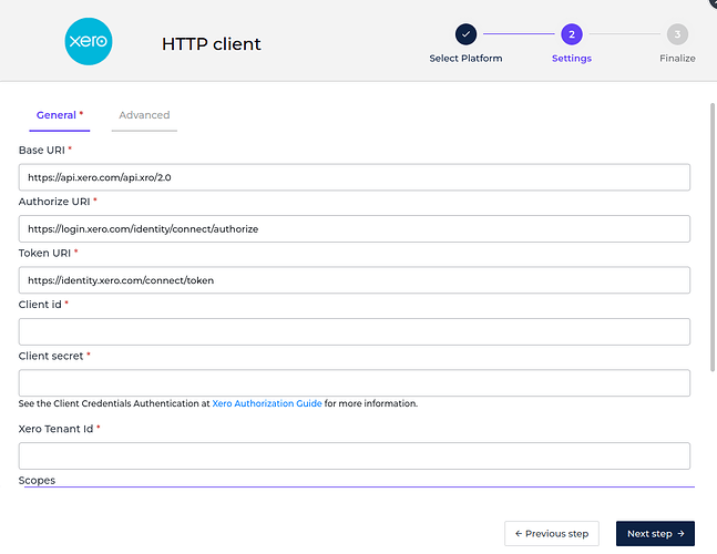 Xero connector screenshot 1