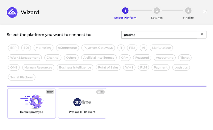 Protime connector screenshot 1