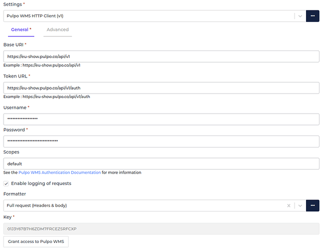 PulpoWMS connector screenshot 1
