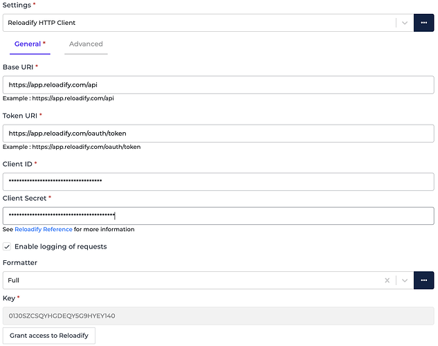 Reloadify connector screenshot 1