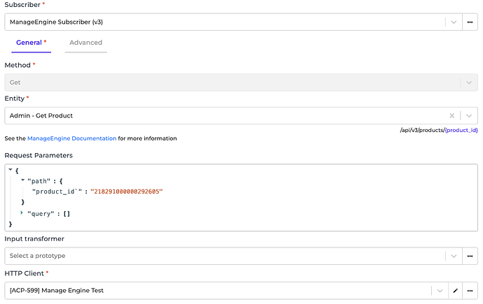 ManageEngine connector screenshot 1
