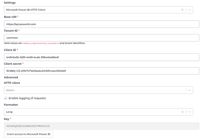 Microsoft Power BI connector screenshot 1