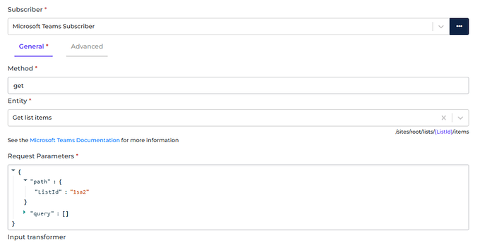 Microsoft Teams connector screenshot 1