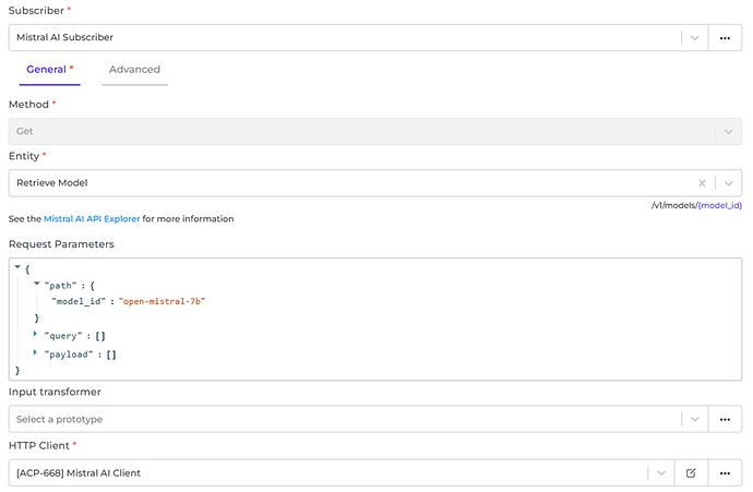 MistralAI connector screenshot 1