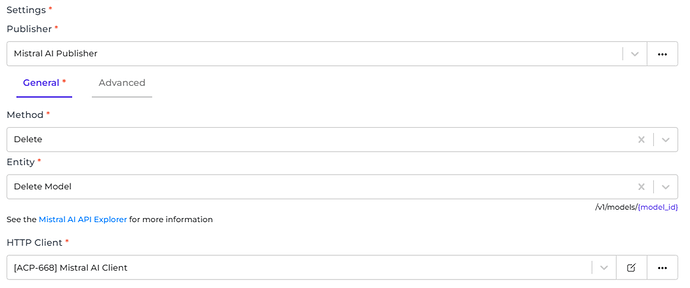 MistralAI connector screenshot 3