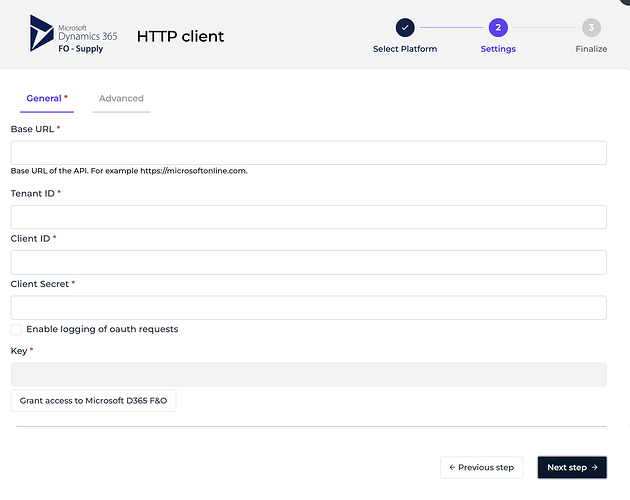 Microsoft Dynamics 365 F&O connector screenshot 1