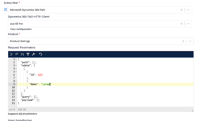 Microsoft Dynamics 365 F&O connector screenshot 2