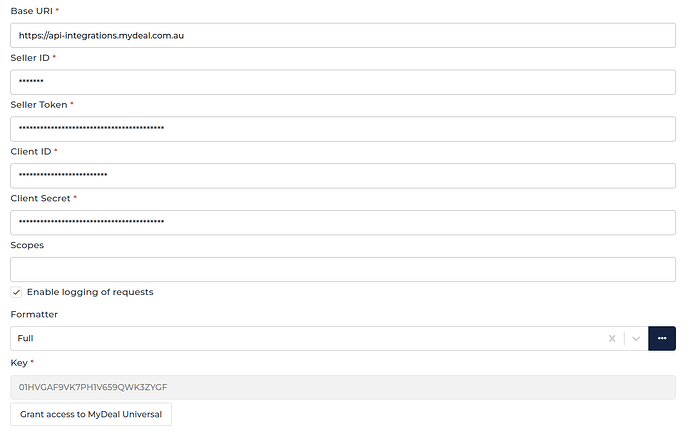 MyDeal connector screenshot 1