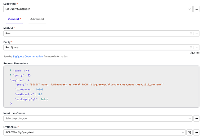 BigQuery connector screenshot 1