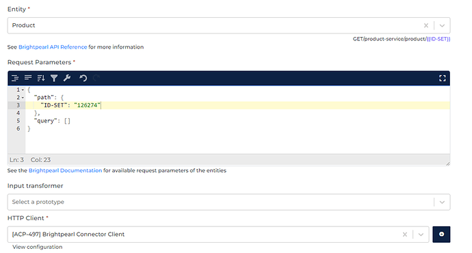 Brightpearl connector screenshot 1