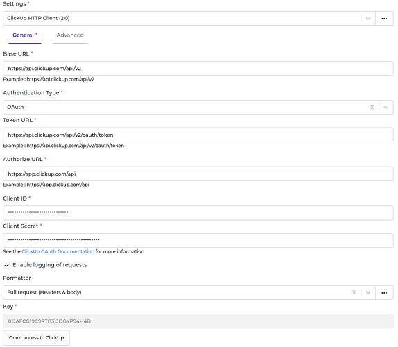 ClickUp connector screenshot 1