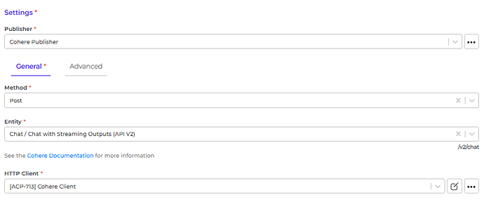 Cohere connector screenshot 4