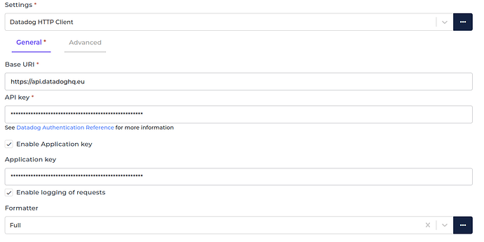 Datadog connector screenshot 1