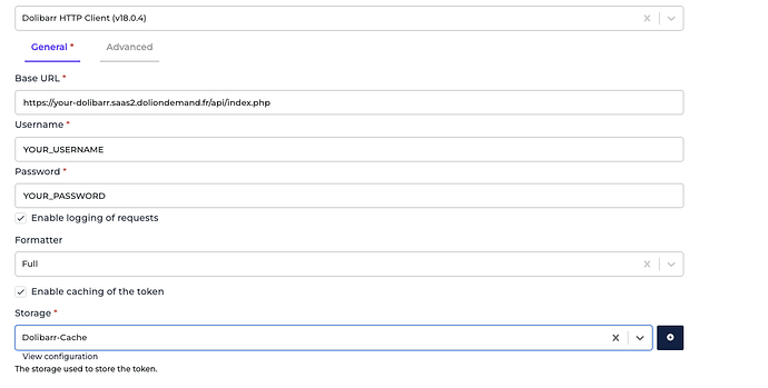 Dolibarr connector screenshot 1