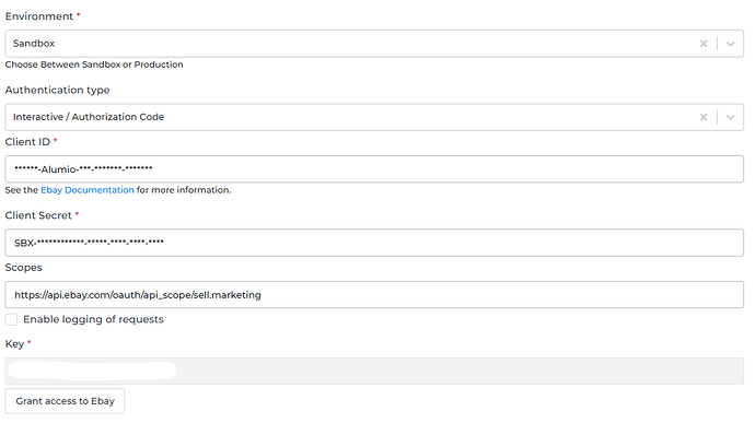 Ebay connector screenshot 2