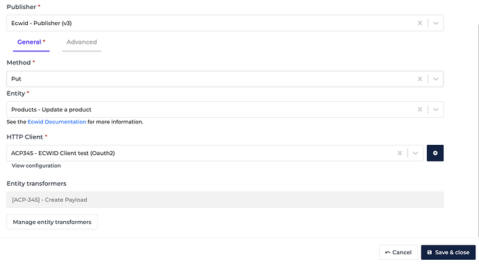 Ecwid connector screenshot 4