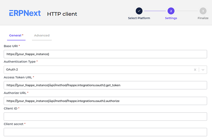 ERPNext connector screenshot 1