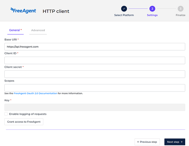 FreeAgent connector screenshot 1