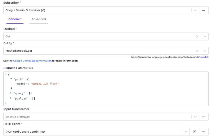 Google Gemini connector screenshot 2