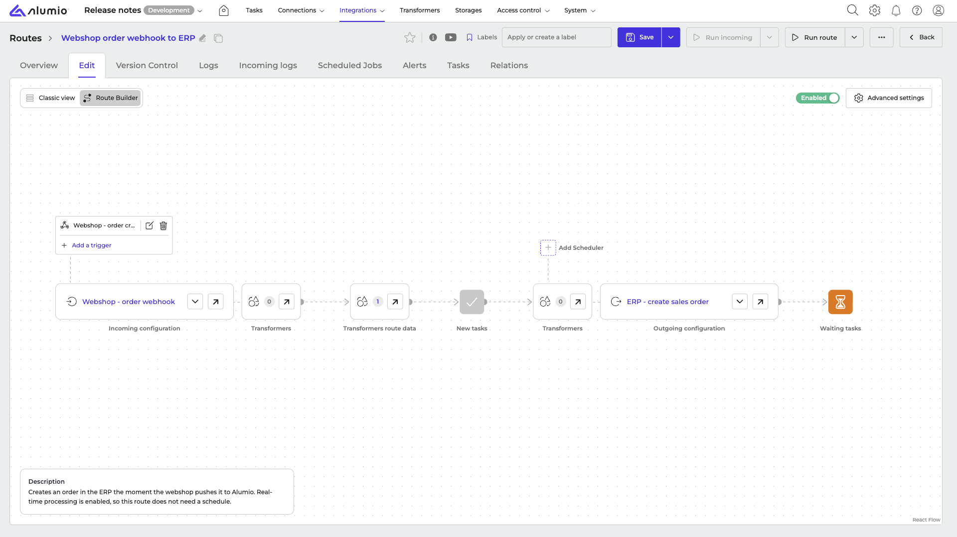 Waiting Realtime Routebuilder