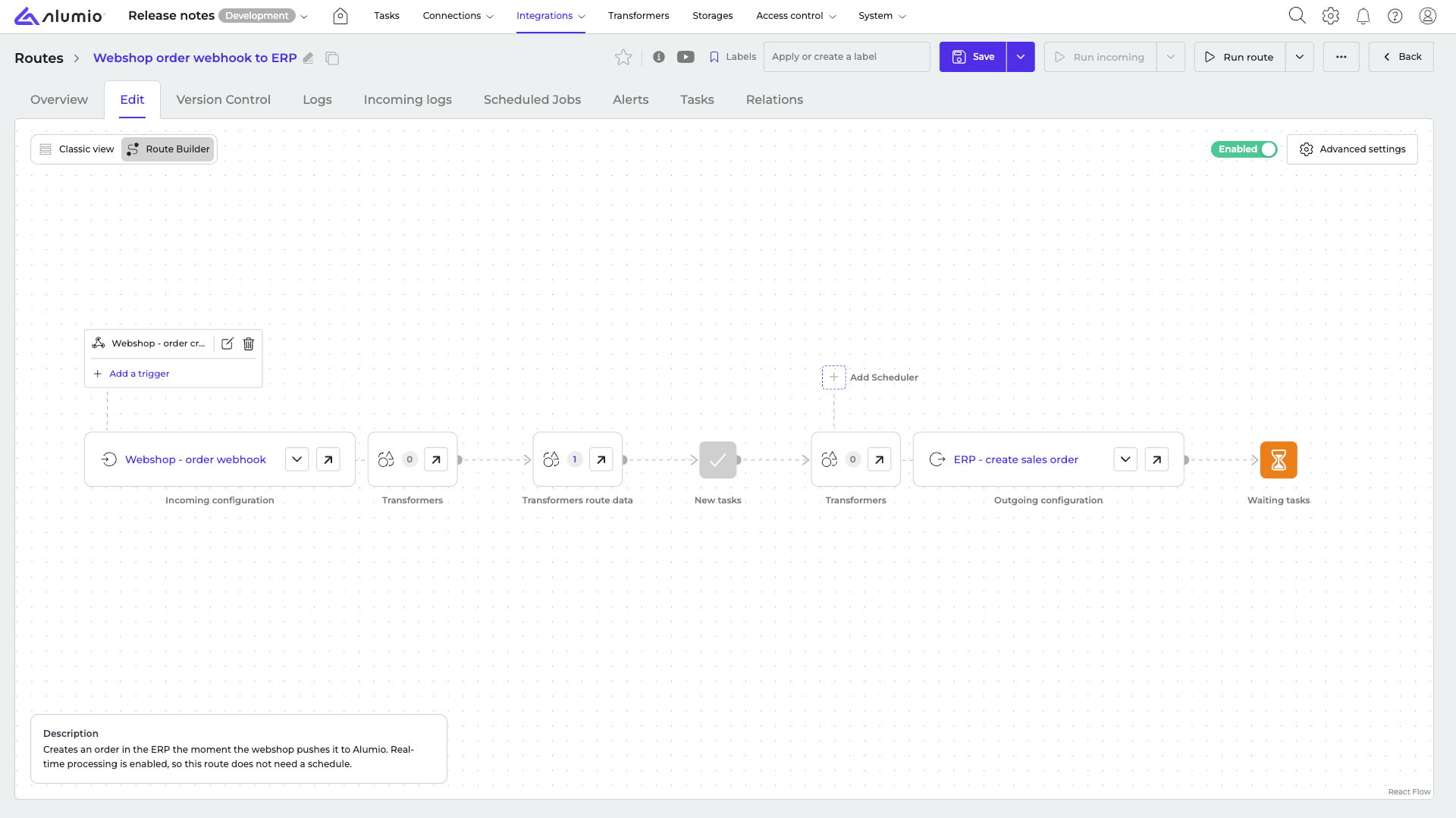 Waiting Realtime Routebuilder