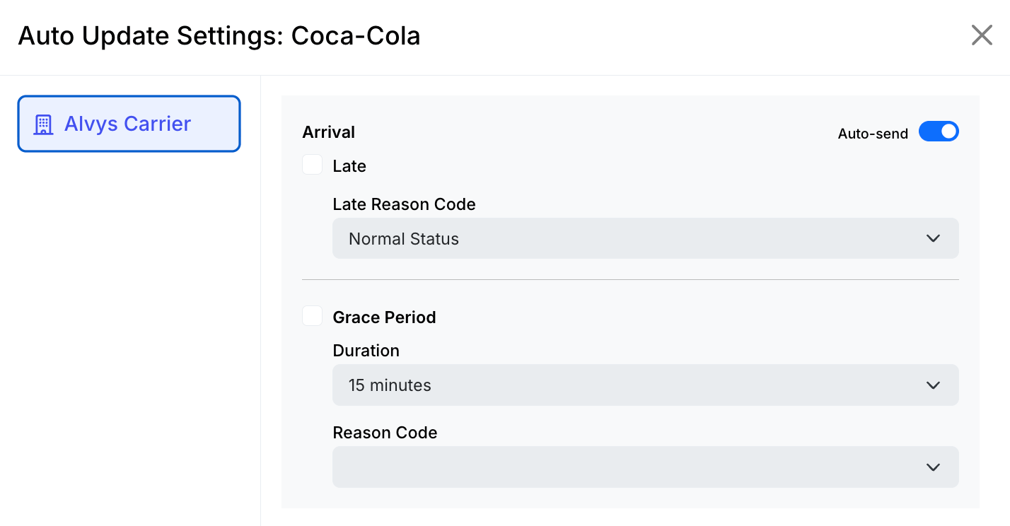 Arrivals Auto Send toggle and additional options.