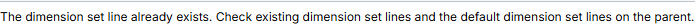 Duplicate Dimension Set error example.