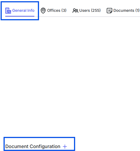 Image showing Document Configuration on Company/Tenant Profile
