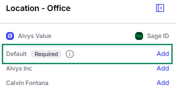 The configuration modal overview for the Location - Office field.