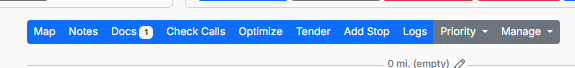 The Tender button in the management ribbon on the Load Details Page.