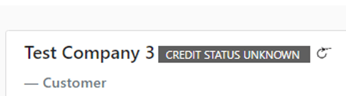 Refresh icon next to a customer or broker name to trigger a credit check
