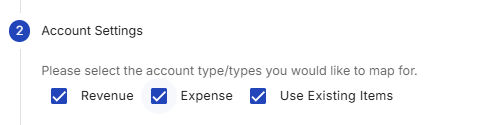 NetSuite integ settings with “use existing items” selected