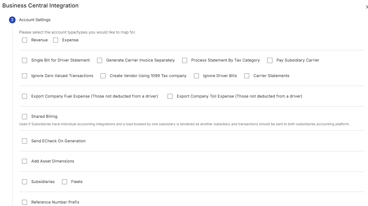 Account Settings dialogue in Alvys integrations page