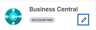 Business Central Tile under the accounting section of the Integrations List.