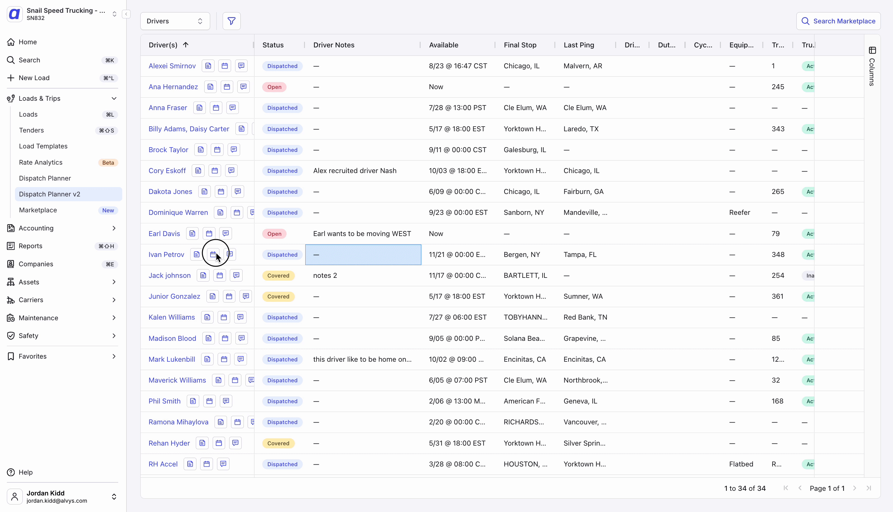 GIF showing the Add Driver Event flow: opening the Driver Activity sidebar, clicking Add Event, completing the event details, and saving.