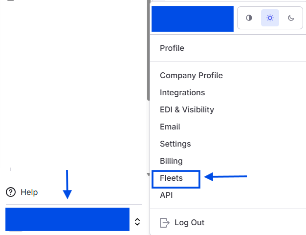 Image showing navigation to the fleets page