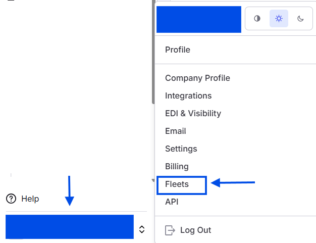 Image showing navigation to the fleets page