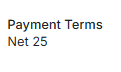 Customer Profile field for payment terms