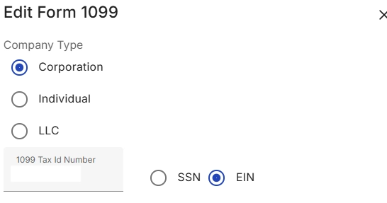 Carrier profile showing Edit Tax ID/SSN field in editable state