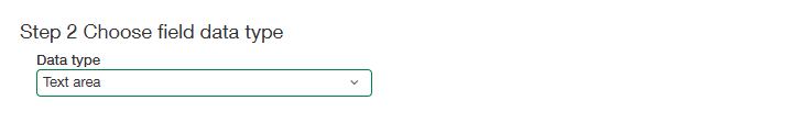 The Data Type selection step in the wizard.