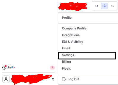 Settings highlighted within Account Management.