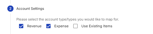 Account Types that can be mapped