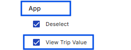 Image showing View Trip Value permission which also controls viewing the trip value in the mobile app