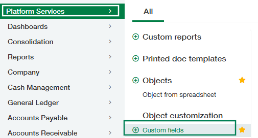 The Object Customization page with the Add button next to Custom Fields.