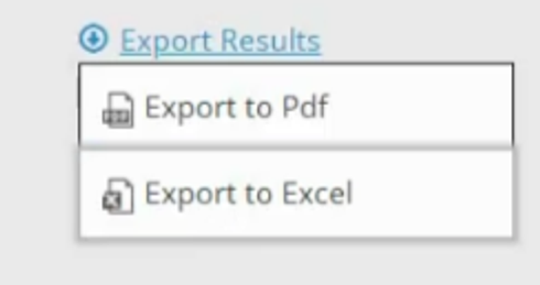 Export Results menu with Export to Excel option in the Triumph Factoring portal