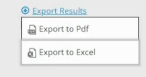 Export Results menu with Export to Excel option in the Triumph Factoring portal