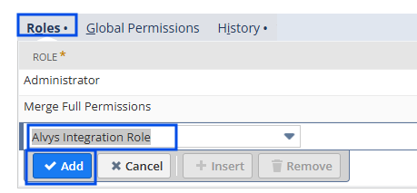 Assigning the Alvys Integration Role to the user