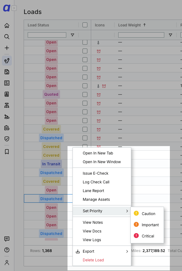 Row color changing to match the selected priority