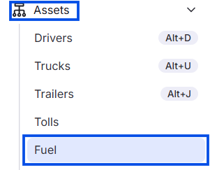 This image shows the Fuel Report page with the Transaction File Upload button visible.