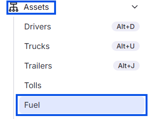 This image shows the Fuel Report page with the Transaction File Upload button visible.